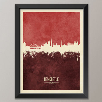 Newcastle Skyline Print And Box Canvas, 6 of 7