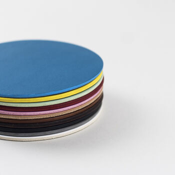 Personalised Bright Colour Milestone Leather Coaster, 5 of 5