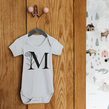 Initial And Birth Month Flower Babygrow, 2 of 12