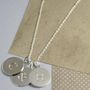Solid Silver Initial Disc Charm Necklace, thumbnail 2 of 4