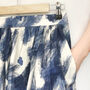 Navy Printed Cotton Midi Skirt, thumbnail 2 of 7