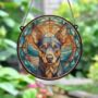 Miniature Pinscher Stained Glass Effect Suncatcher, thumbnail 3 of 4