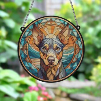 Miniature Pinscher Stained Glass Effect Suncatcher, 3 of 4