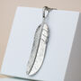 Long Feather Pendant Necklace, thumbnail 4 of 5