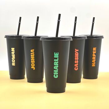 Personalised Party Cup With Straw Kids Birthday Favor, 10 of 11