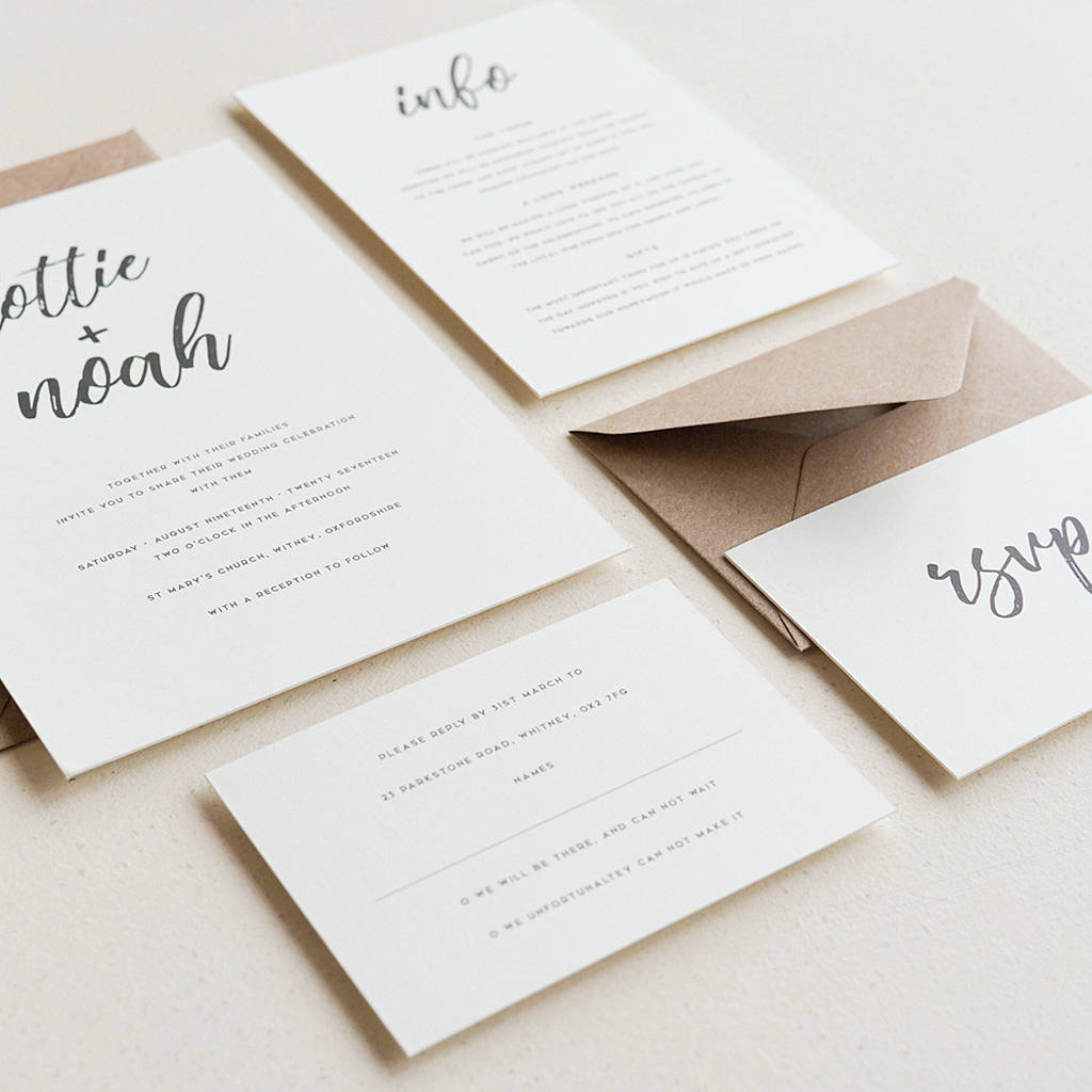 Signature Wedding Invitation / Ivory By Paperpair | notonthehighstreet.com