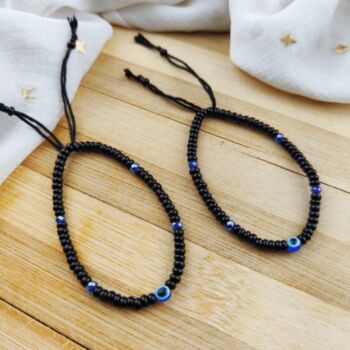 Adjustable Evil Eye Black Beads Bracelet For Kids And New Borns, 5 of 6