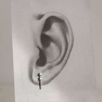 Sterling Silver Minimalist Baton Earrings, 2 of 5