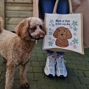 Personalised Most Of This Is For My Dog Jute Bag, 3 of 12
