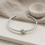Knot Bangle Silver Non Tarnish Waterproof, thumbnail 3 of 9