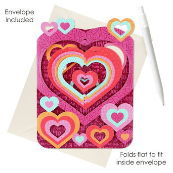 Pop Up 3D Hearts Swing Card Blank, 2 of 5