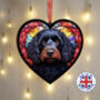 Cockapoo Stained Glass Effect Heart Suncatcher, thumbnail 1 of 7