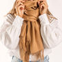 Personalised Tan Pure Cashmere Blanket Scarf, thumbnail 1 of 7
