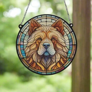 Chow Chow Stained Glass Effect Suncatcher, 2 of 3
