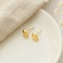 9ct Yellow Gold Teardrop Micro Stud Earrings, thumbnail 3 of 5