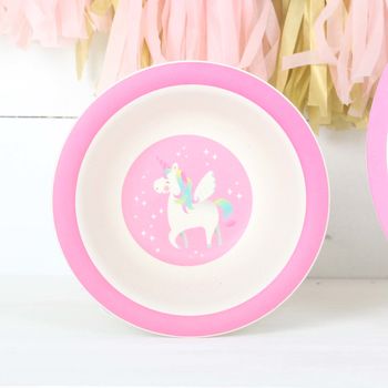 Unicorn Dinner Or Breakfast Set And Personalised Bag, 5 of 5
