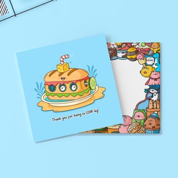 Sandwich Thank You Card | Cute Greeting Cards, 4 of 4