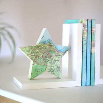 Personalised Map Location Star Bookend, 2 of 2