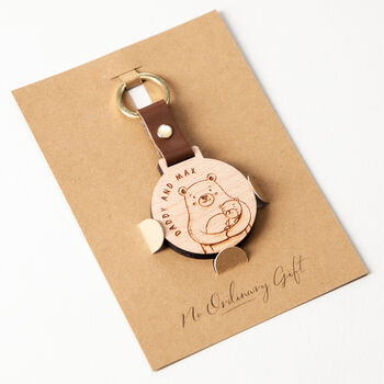 Daddy Bear Engraved Wooden Keyring, 4 of 4