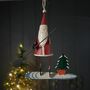 Santa On A Paddle Board Hanging Christmas Decoration, thumbnail 1 of 3