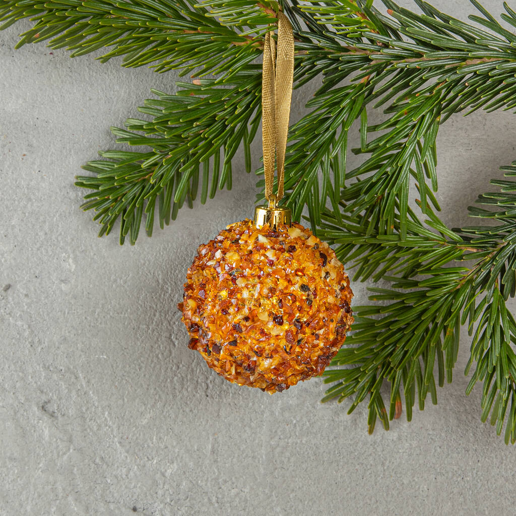 Luxury Christmas Tree Amber Bauble By Natural Gift Store