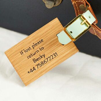 Personalised Wooden Luggage Tag Initial, 2 of 4