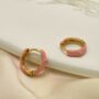 Pink Earring Set, Heart Gold Earring Set, Earring Gift, thumbnail 4 of 5