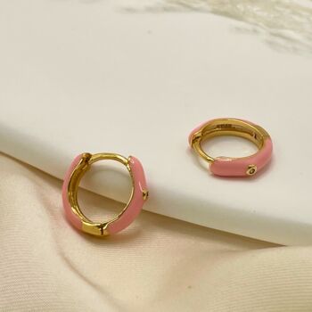 Pink Earring Set, Heart Gold Earring Set, Earring Gift, 4 of 5