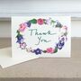 'Thank You' Floral Garland Greetings Card, thumbnail 1 of 7