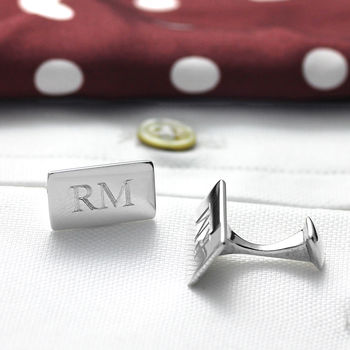 Engraved Sterling Solid Silver Cufflinks, 2 of 7