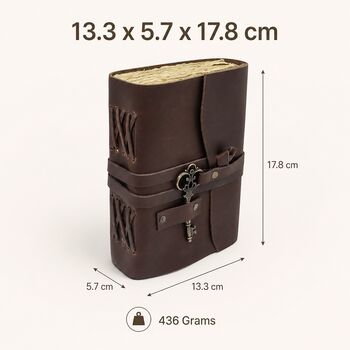 Handcrafted Vintage Leather Notebook With Lock For Writing, 8 of 9