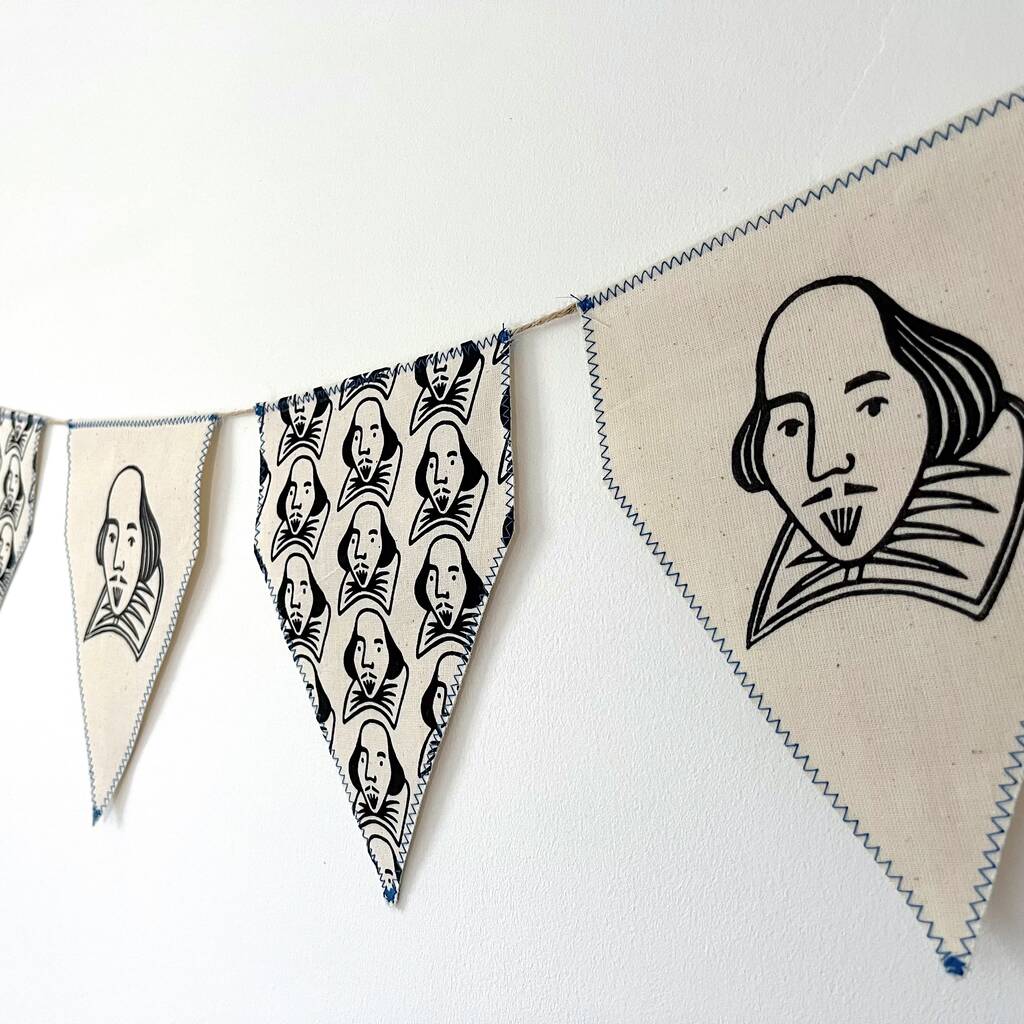 Shakespeare Bunting. Handmade Hanging Garland, 1 of 4
