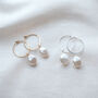 Vegan Organic Pearl Hoop Earrings, thumbnail 4 of 5