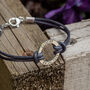 Father's Day Personalised Leather Bracelet Navy, thumbnail 4 of 8