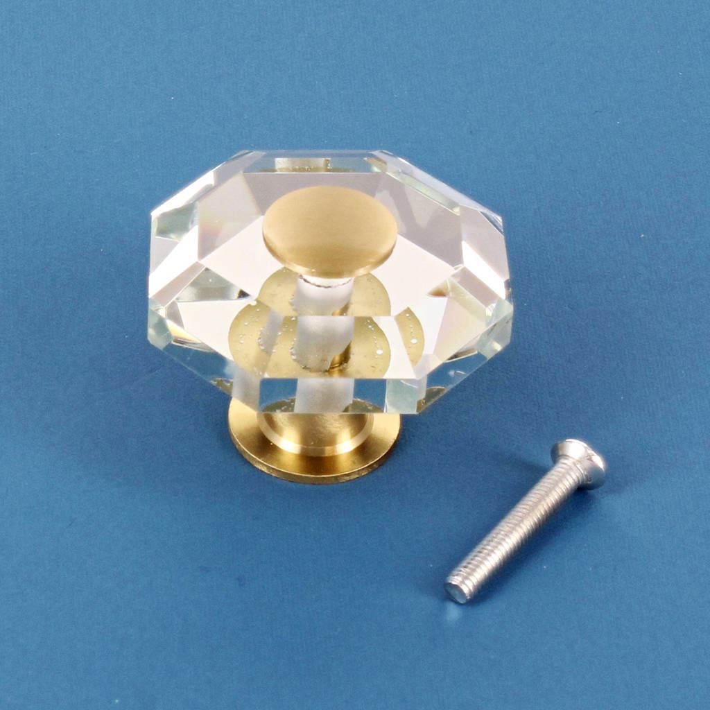 Alchemy Brass Clear Glass Cupboard Door Handles By G Decor