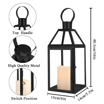 Black Decorative Stainless Steel Candle Lanterns, 6 of 6