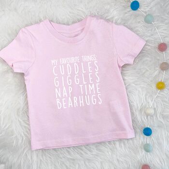 'My Favourite Things' Personalised Baby T Shirt, 3 of 6