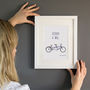 Personalised Tandem Bike A4 Art Print, thumbnail 1 of 3