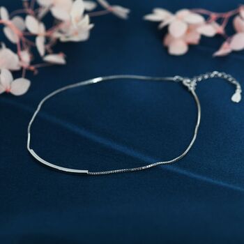 Minimalist Curved Bar Bracelet In Sterling Silver, 5 of 12