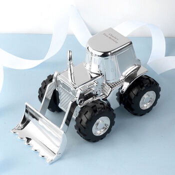 Personalised Silver Plated Digger Money Box, 3 of 6