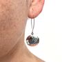 Matt Finish Drop Disc Earrings In Sterling Silver, thumbnail 7 of 7
