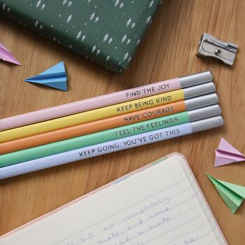 Set Of Five Positive Daily Reminder Pencils, 4 of 8