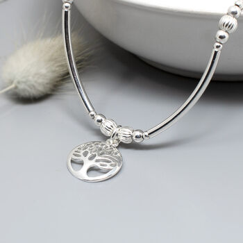 Tree Of Life Sterling Silver Beaded Bracelet, 4 of 5