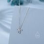 Extra Tiny Ribbon Bow Pendant Necklace In Sterling Silver, thumbnail 1 of 12