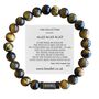 Men's Aston Villa Football Fan Tiger's Eye Bracelet, thumbnail 3 of 5