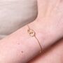 Personalised Interlocking Pearl Crystal Hoops Bracelet, thumbnail 2 of 6