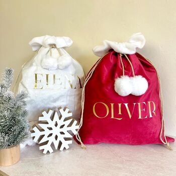 Personalised Velvet Christmas Sack, 6 of 9