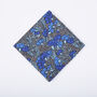 Dancys Mens Black And Blue Floral Pocket Square, thumbnail 7 of 8