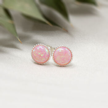 Sterling Silver Opal Stud Earrings, 6 of 6