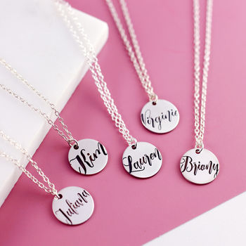 Sterling Silver Engraved Name Necklace, 4 of 12